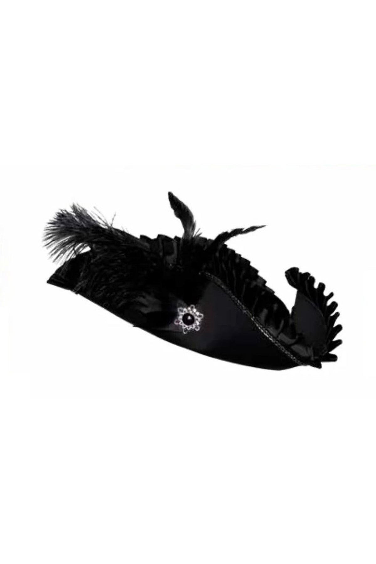 Black Tricorner With Pleated Trim Underwraps 30877
