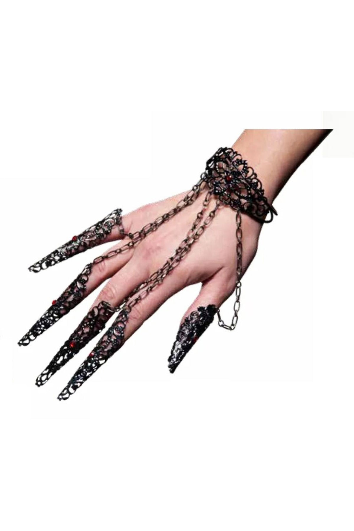 Gothic Bracelet With Finger Tips Underwraps 30933