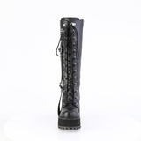 4 3/4" Heel, 2 1/4" Pf Lace-Up Knee High Boot, Inside Zip Pleaser Demonia ASSAULT/218