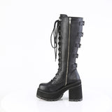 4 3/4" Heel, 2 1/4" Pf Lace-Up Knee High Boot, Inside Zip Pleaser Demonia ASSAULT/218