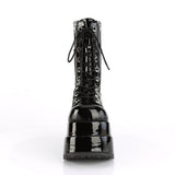 4 1/2" Tiered PF Lace-Up Mid-Calf Boot, Inner & Outer Zip Pleaser Demonia BEAR/265