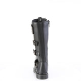 1 1/4" Heel 20 Eyelet Knee High Combat Boot, Side Zip Pleaser Demonia BOLT/405