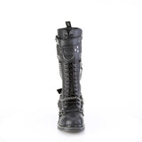1 1/4" Heel 20 Eyelet Knee High Combat Boot, Side Zip Pleaser Demonia BOLT/415