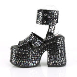 5" Chunky Heel, 3" Platform Eyelet Ankle Strap Sandal Pleaser Demonia CAMEL/102