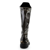 1" Stacked Heel Men's Knee High Boot, Side Zip Pleaser Funtasma CAPTAIN/115