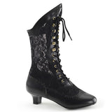 Sexy Lace Victorian Mid Calf Ankle Booties Kitten Heels Boots Shoes Pleaser Funtasma DAME/115