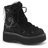 2" Platform Lace-Up Ankle Boot, Inside Zip Pleaser Demonia EMILY/55