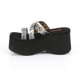 3 1/2" Studded Straps Black Sandal Pleaser Demonia FUNN/19