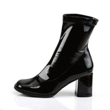 3" Block Heel Ankle Gogo Boot, Side Zip Pleaser Funtasma GOGO/150
