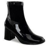 3" Block Heel Ankle Gogo Boot, Side Zip Pleaser Funtasma GOGO/150