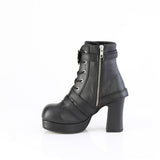 3 3/4" Heel, 1 1/4" Pf Lace-Up Mid-Calf Boot, Inside Zip Pleaser Demonia GOTHIKA/66