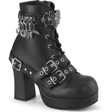 3 3/4" Heel, 1 1/4" Pf Lace-Up Mid-Calf Boot, Inside Zip Pleaser Demonia GOTHIKA/66