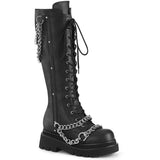 2 1/2" Tiered Pf Lace-Up Knee High Boots, Inside Zip Pleaser Demonia RENEGADE/215