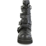 2" Tiered PF Strappy Calf High Boot, Center Front Zip Pleaser Demonia RENEGADE/55