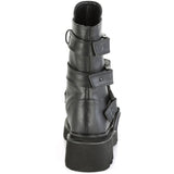 2" Tiered PF Strappy Calf High Boot, Center Front Zip Pleaser Demonia RENEGADE/55
