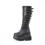 4 1/2" Wedge Pf Knee High Boot, Inside Zip Pleaser Demonia SHAKER/232