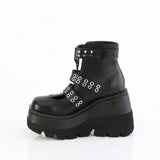 4 1/2" Wedge Platform Cage Bootie, Back Zip Pleaser Demonia SHAKER/62