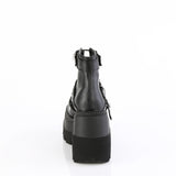 4 1/2" Wedge Platform Cage Bootie, Back Zip Pleaser Demonia SHAKER/62