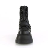 4" Wedge PF Lace-Up Ankle Boot w/ Hook, Loop Strap Pleaser Demonia STOMP/13