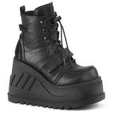 4" Wedge PF Lace-Up Ankle Boot w/ Hook, Loop Strap Pleaser Demonia STOMP/13