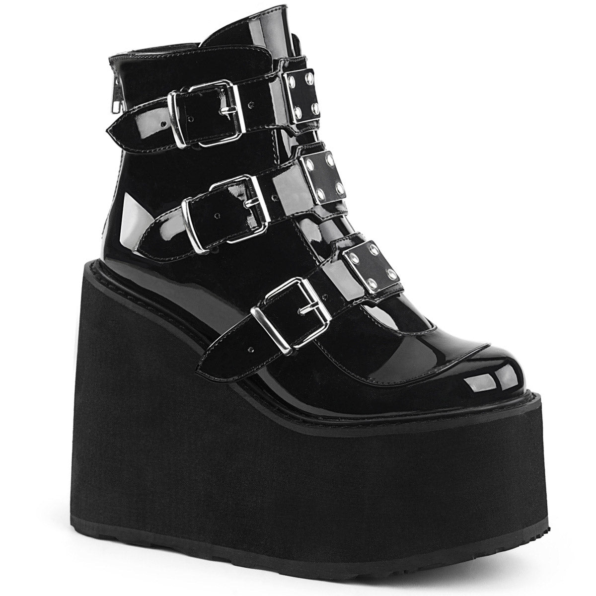 5 1/2" PF Ankle Boot w/ 3 Buckle Straps, Back Zip Pleaser Demonia SWING/105