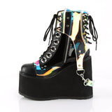 5 1/2" PF Lace-Up Ankle Boot w/ PVC Harnesss, Side Zip Pleaser Demonia SWING/115