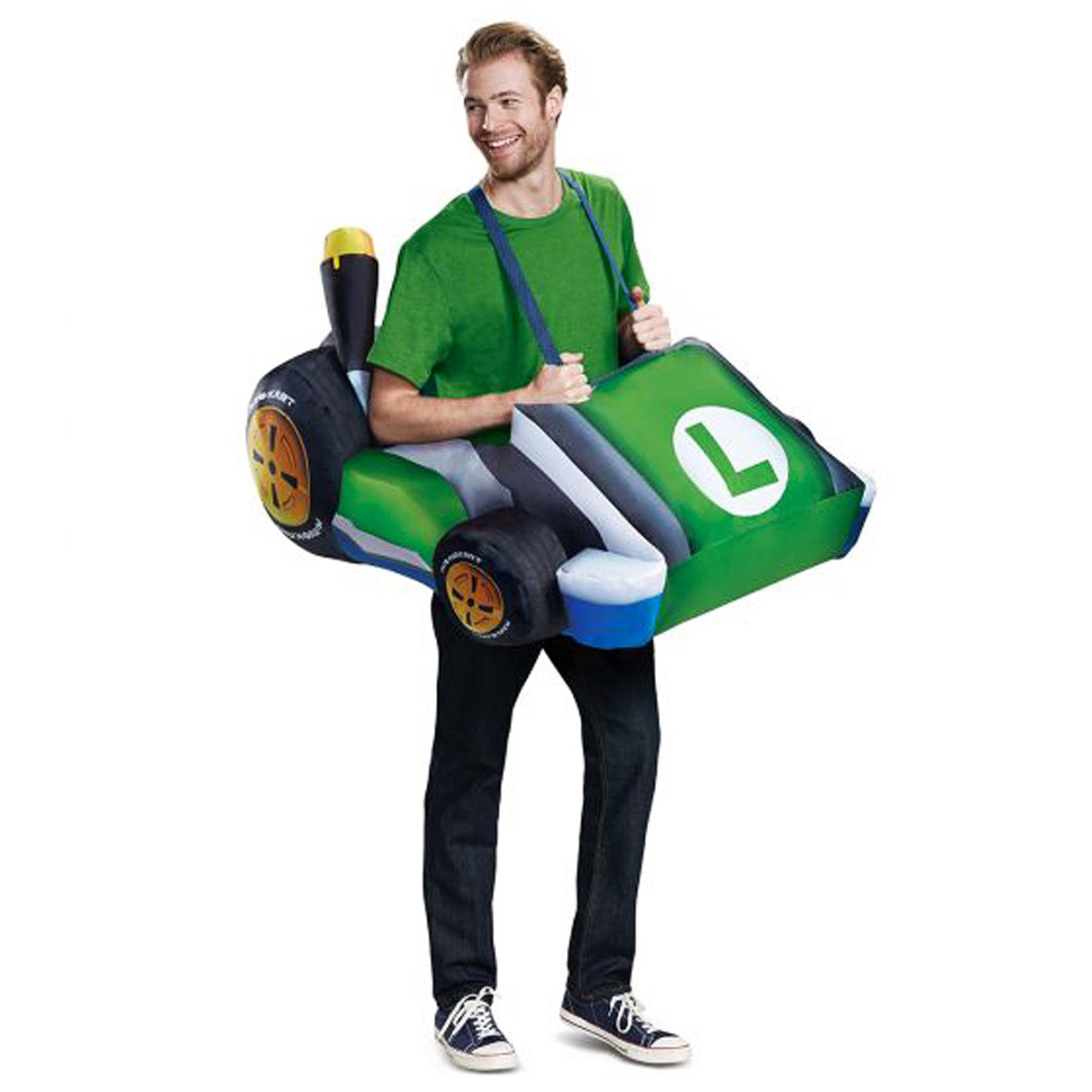 Luigi Kart Inflatable Adult Costume Disguise 15668AD