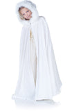 White Panne Cape With Fur Trim Underwraps 25916