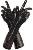 Sequin Gloves - Black Underwraps 28101
