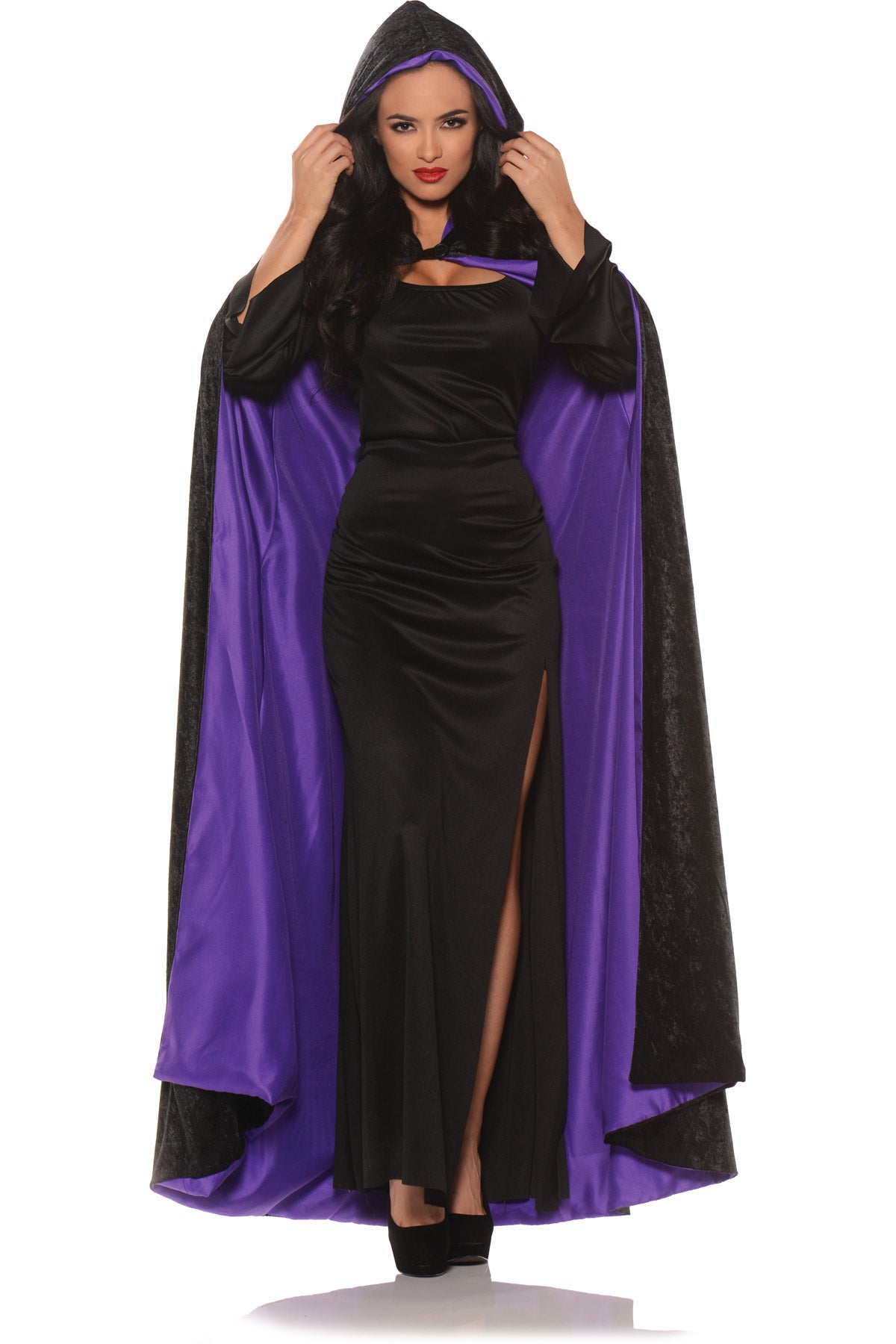 Hooded Velvet Cape With Lining Underwraps 28657