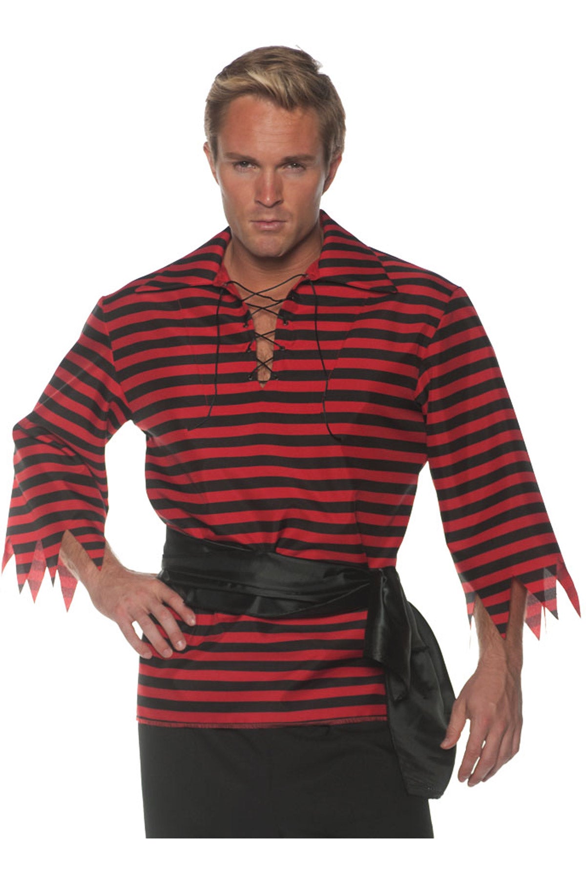 Striped Pirate Shirt - Black/Red Underwraps 28812