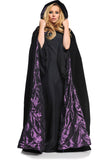 63? Deluxe Velvet & Satin Cape With Embossed Lining - Purple Underwraps 29291