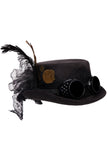 Faux Suede Hat W/ Goggles - Black Underwraps 29581