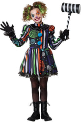 California Costumes Neon Nightmare Clown Kids Girls Halloween Costume