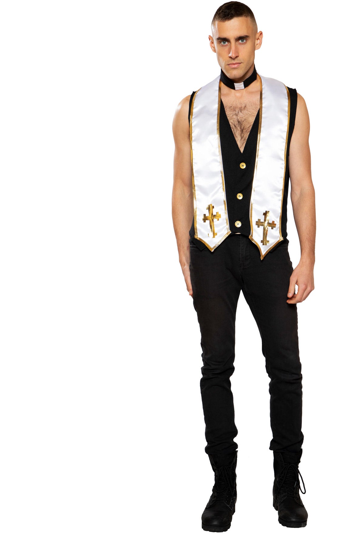 2pc Mens Priest Costume Roma 4958
