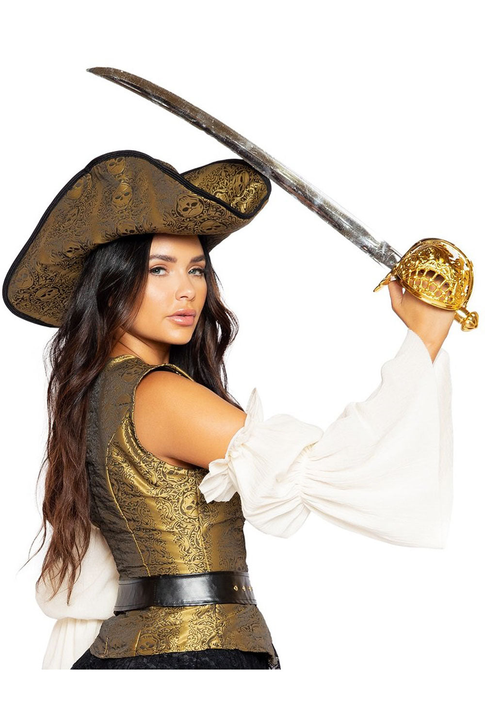 Gold Skull Pirate Hat Roma 4981