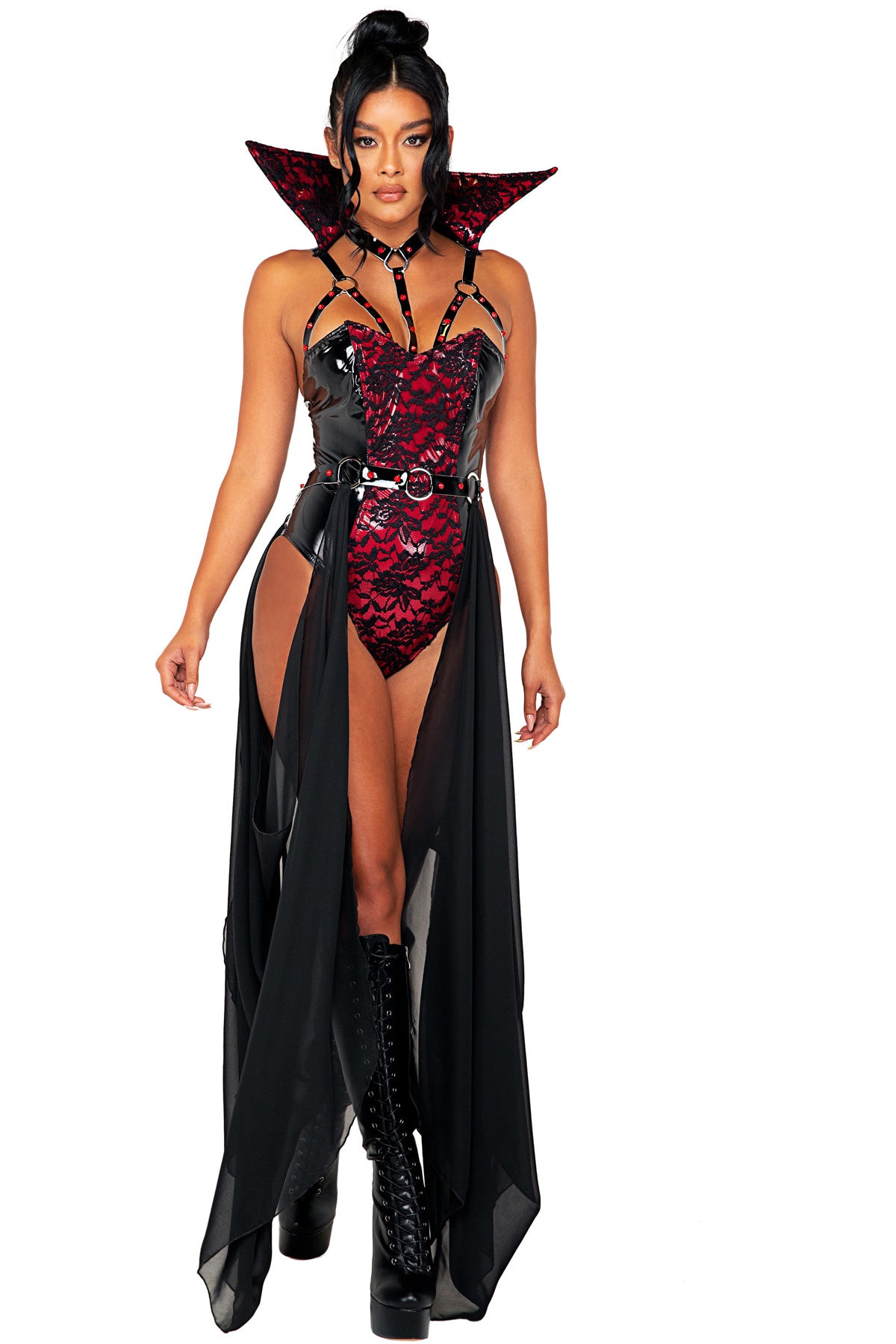 Blood Lusting Vampire Padded Corset Slit Skirt Halloween Costume Adult Women
