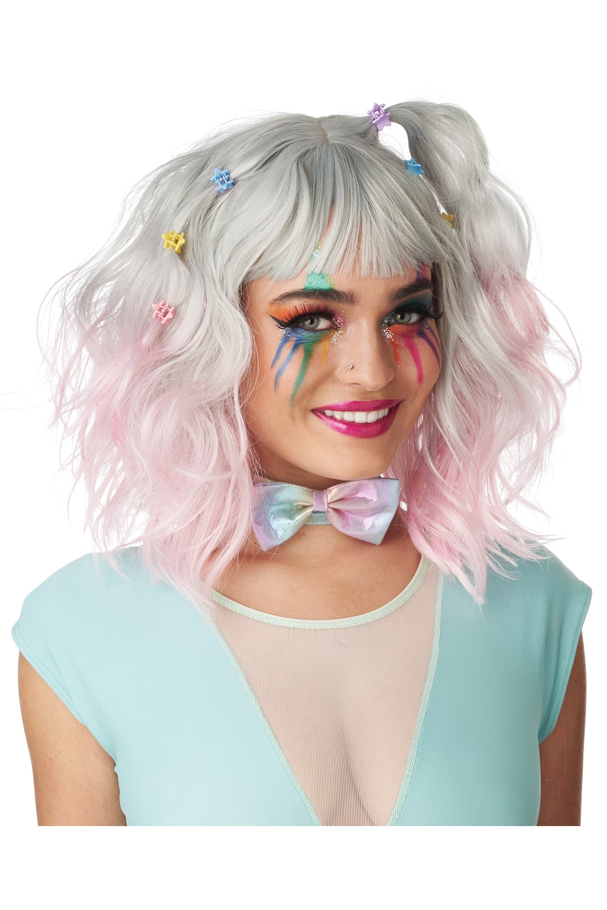 Pastel Textured Long Bob Wig California Costume 7022/068