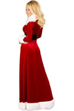Alluring Sexy Miss Claus Christmas Costume Holiday Long Robe Belt Adult Women Roma C170