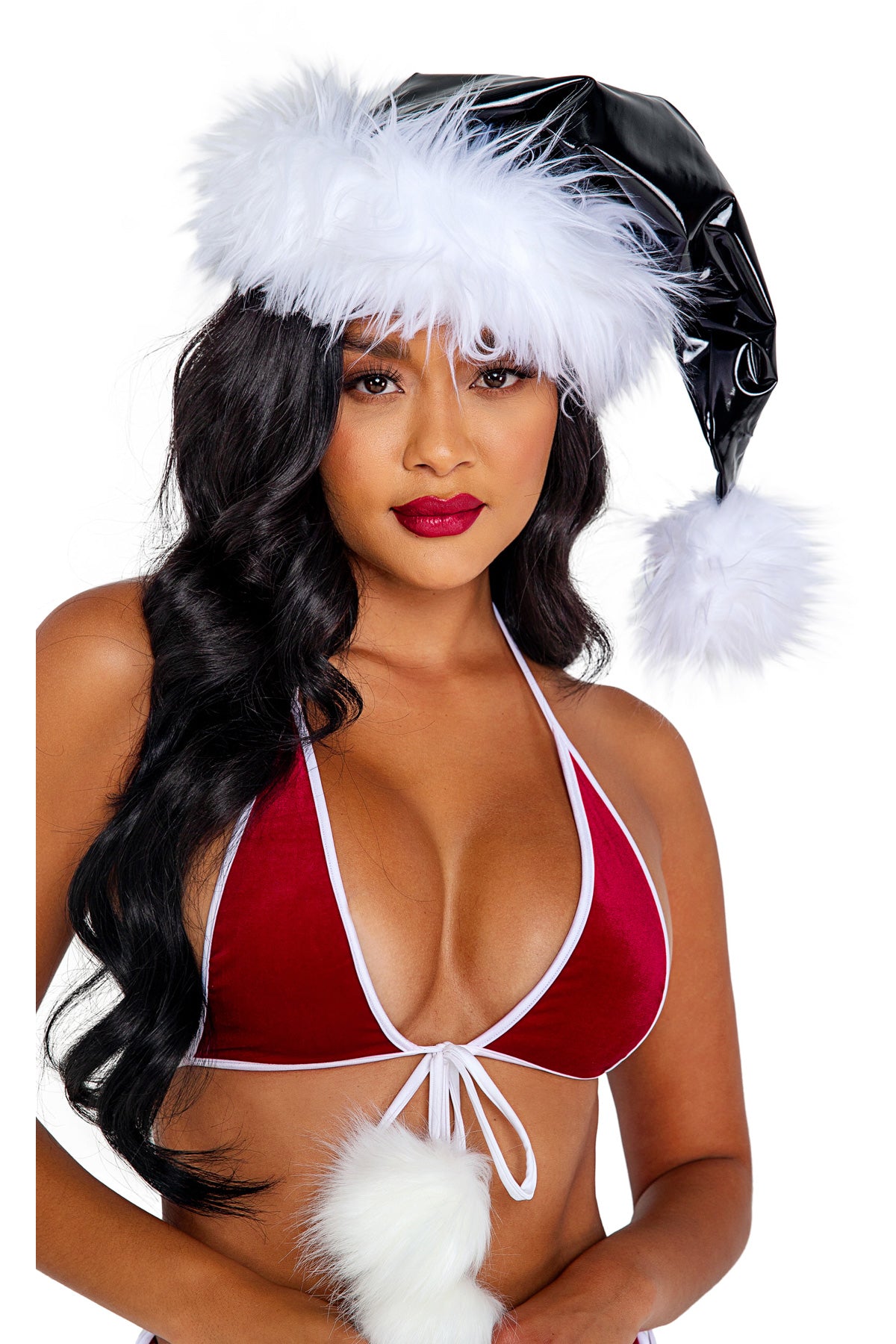 Vinyl & Faux Fur Santa Hat Roma C201