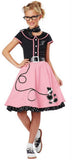 California Costumes 50's Style Poodle Skirt Grease Costume Halloween Outfit Dance Dress Kids Girls Costume