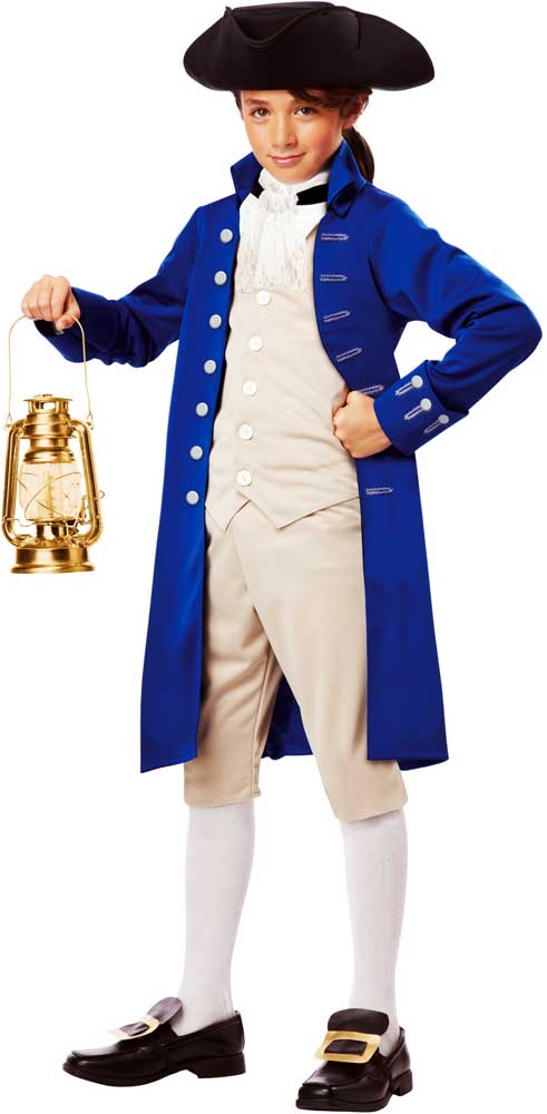 California Costumes Paul Revere Blue Coat Messenger Kids Boys Halloween Costume