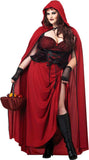 Seductive Dark Red Riding Hood & Cloak Fairy Tale Costume Plus California Costume 01719