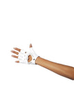 Pair Of Gloves With Cut-Out Heart And Stones Roma GL101