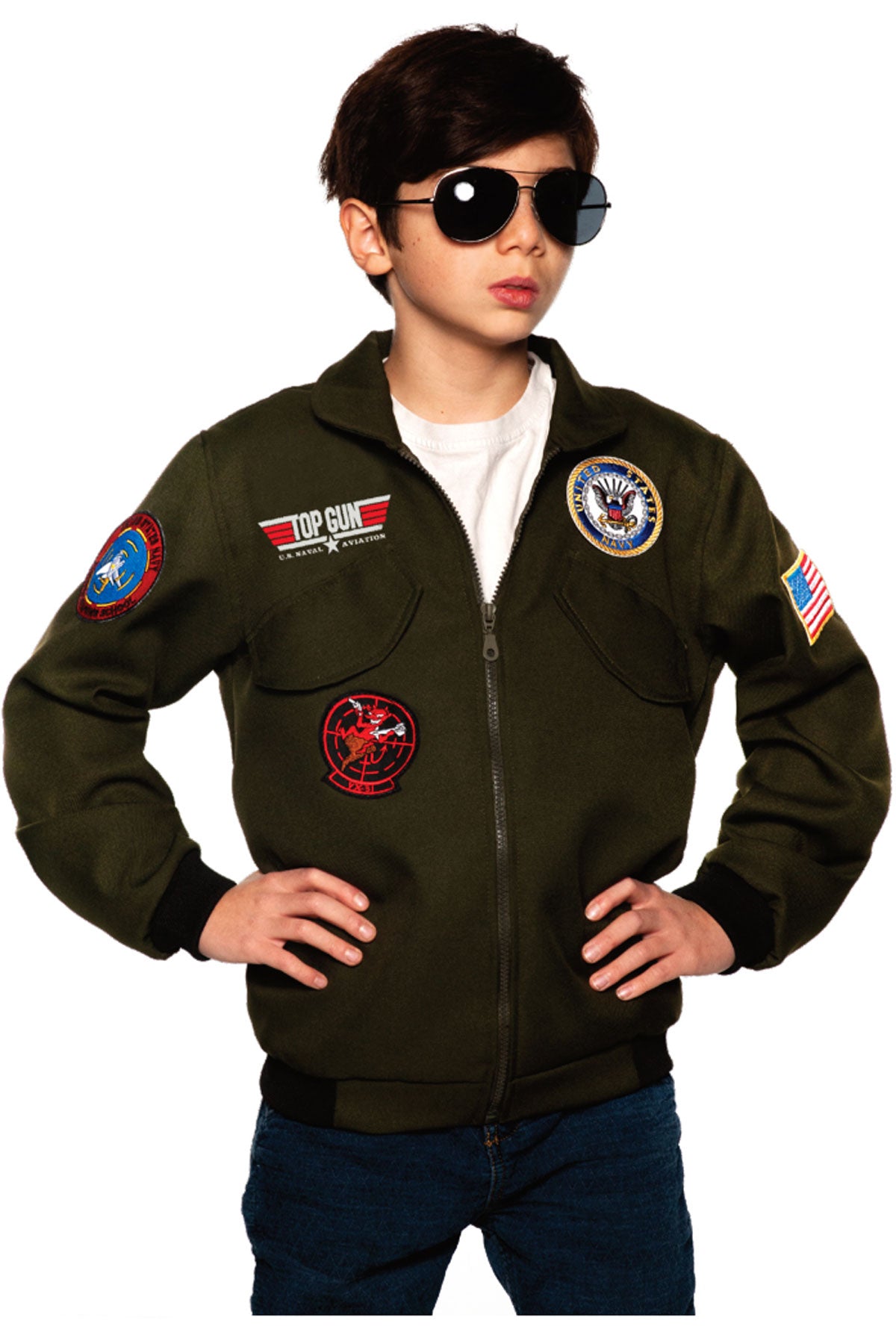 Officially Licensed Us Navy? Topgun Unisex Pilot Jacket Underwraps 27684