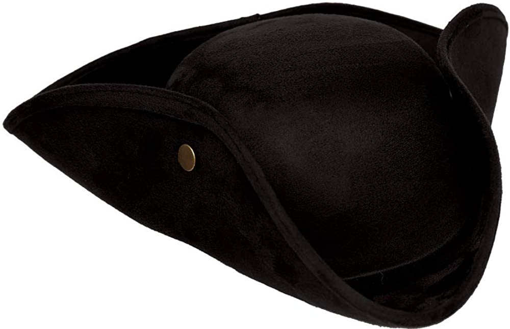Tri Corner Hat With Gold Trim Underwraps 30046