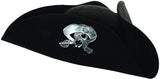 Skull Pirate Emblem Tri-Corner Hat Underwraps 30223