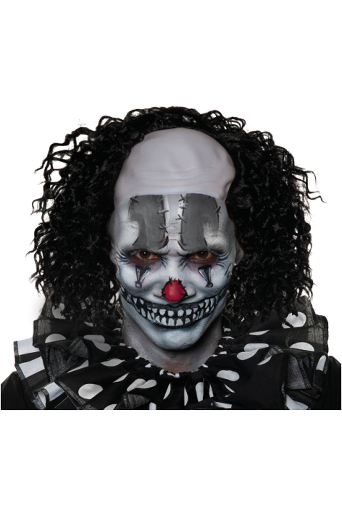 Clown Wig With Bald Cap-Black Underwraps 30765