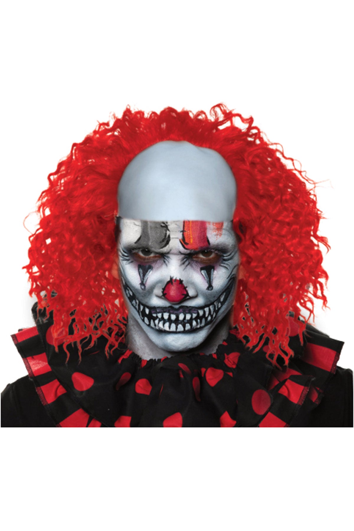 Clown Wig With Bald Cap-Red Underwraps 30766