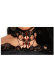 Teardrop Choker With Red Teardrop Beads Underwraps 30851